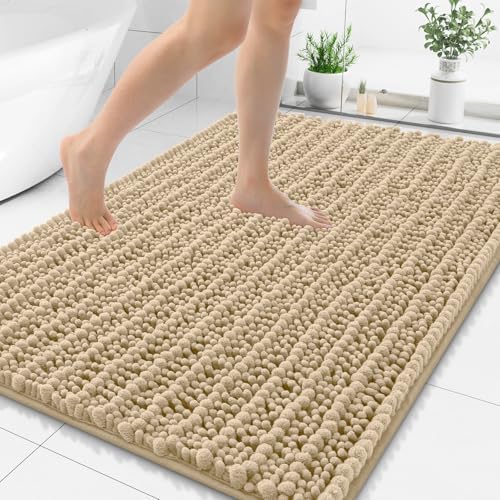 Smiry Bathroom Rugs 44X32, Extra Soft Rubber Backing Chenille Bath Mats by Smiry