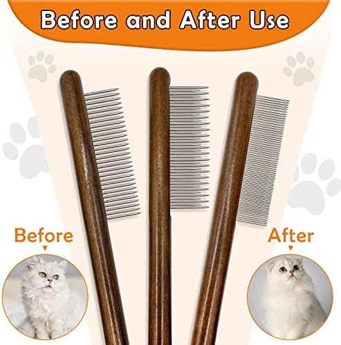 3 Pack Solid Wood Cat Combs, Stainless Steel Teeth - Image 6