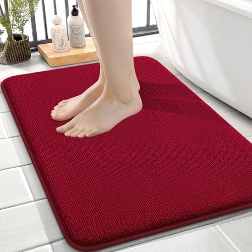 OLANLY Thick Memory Foam Small Bathroom Rug 24x16, Absorbent Bath Mat by OLANLY