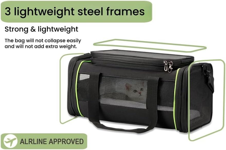 Black Expandable Pet Carrier for Cats/Dogs - Image 3