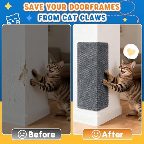 Wall Cat Scratcher for Indoor Cats, Corner Furniture Protector Grey - Image 6