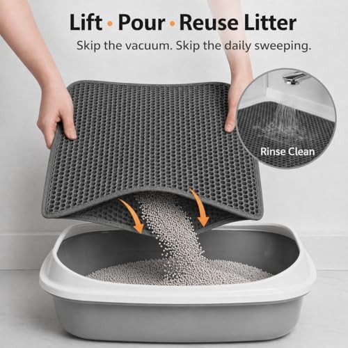 Cat Litter Mat – Large 24x36 Double Layer Honeycomb Litter Trap, Waterproof - Image 5