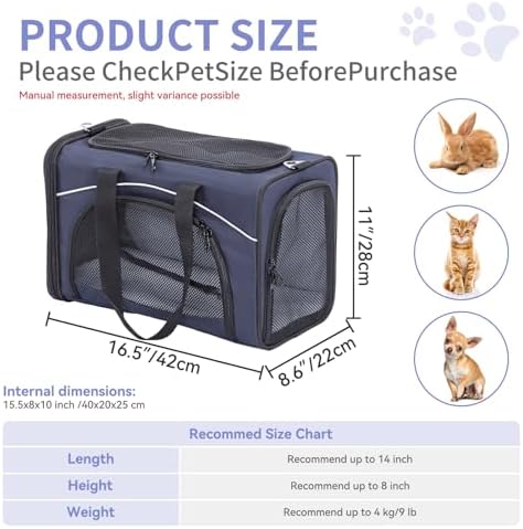 Petsfit Airline Cat Carrier for Small Cats, Two-Way Placement - Image 2