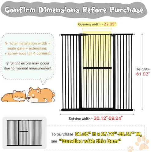 Lumizone 61.02" Extra Tall Pet Gate - Image 2