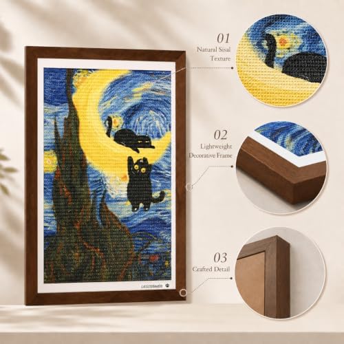 Wall Art Cat Scratcher, Framed Sisal Scratch Pad - Image 3