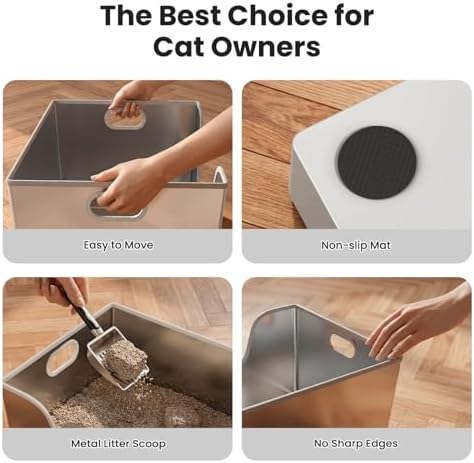 40L XXL Stainless Steel Cat Litter Box - Image 5