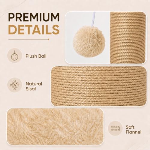 PAWSCRAT 32-Inch Tall Cat Scratching Post, 5.5-Inch Diameter - Image 5