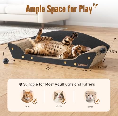 ZOMISIA 26'' Cardboard Cat Scratcher Bed - Image 2