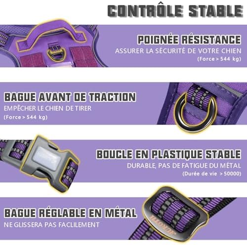 AUROTH Tactical Dog Harness Medium Sized Dog No Pull Adjustable Dog Vest - Image 3