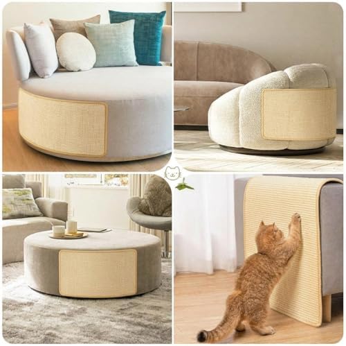 Cat Scratcher Mat, Jute Border, Sofa & Floor Protector, 23.6x15.7in - Image 5
