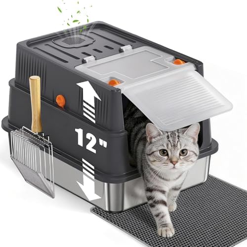 Stainless Steel Litter Box by Bsemax