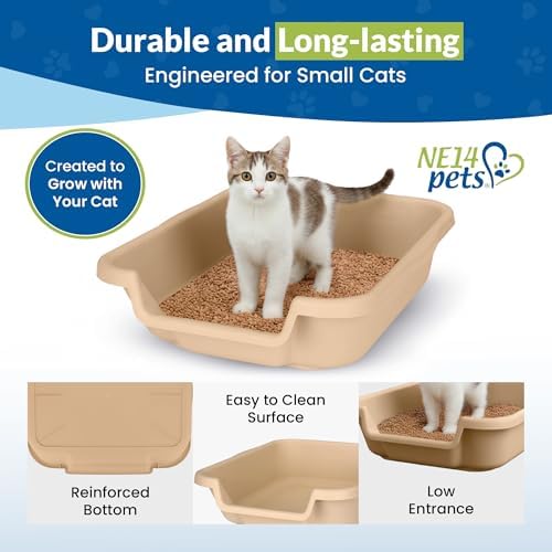 KittyGoHere Senior Cat Litter Box, Small Pan, 2 Pack Beach Sand - Image 5