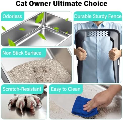 Stainless Steel Litter Box, XL Metal Litter Box - Image 7