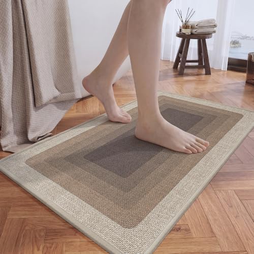 Bath Mat, Thin Bathroom Rugs, Rubber Bath Mats by QiCaiJia