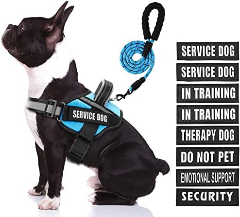 Service Dog Harness with Reflective Strips, and 10 Patches, by Animire