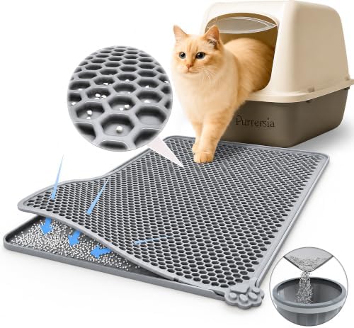 Silicone Cat Litter Mat 24x15" Double Layer Honeycomb Non-Slip by Purrersia-Purr%E2%80%A2Care%E2%80%A2Sustainability