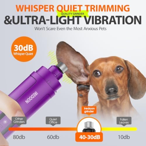 IREDOON Dog Nail Grinder with 4 LED Lights, 3 Speeds Super Quiet - Image 3