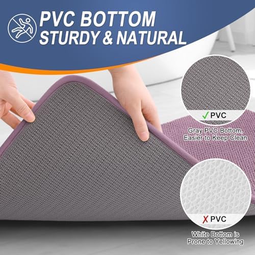OLANLY Thick Memory Foam Bathroom Rugs 30x20, Absorbent Bath Mat, Deep Plum - Image 4