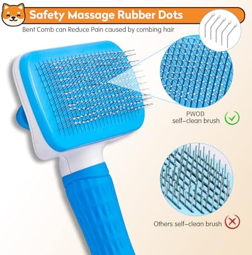 Dog & Cat Brush, Self Cleaning Slicker Brush - Image 4