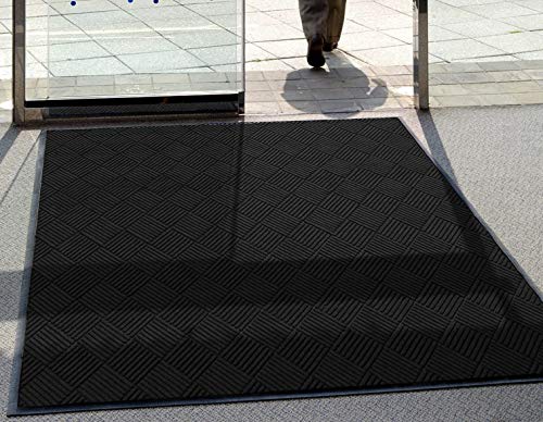 WaterHog Diamond | Commercial-Grade Entrance Mat with Rubber Border – Indoor/Outdoor, Quick Drying, Stain Resistant Door Mat (Bordeaux, 6' x 12')