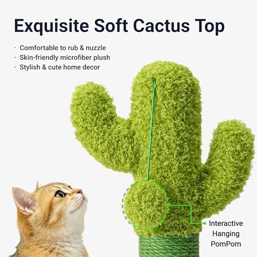 Happi N Pets Cactus Cat Tree, Cactus Cat Scratching Post - Image 2