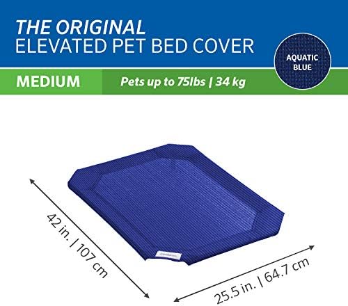 The Original Coolaroo Elevated Pet Bed Replacement Cover, Aquatic Blue - Image 3