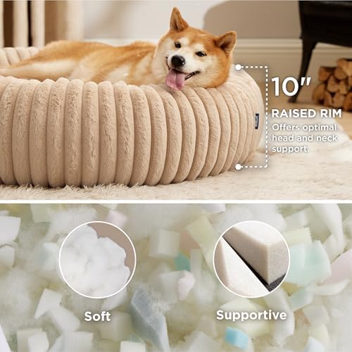 Bedsure ComfyFleece® Donut Dog Beds Large Sized Dog - Image 2