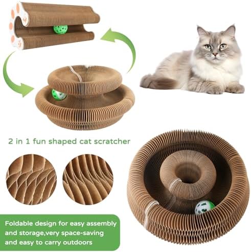 Goosheep 2 Pack Kitty Kurlz Interactive Cat Toy, Cardboard Scratching Post - Image 3