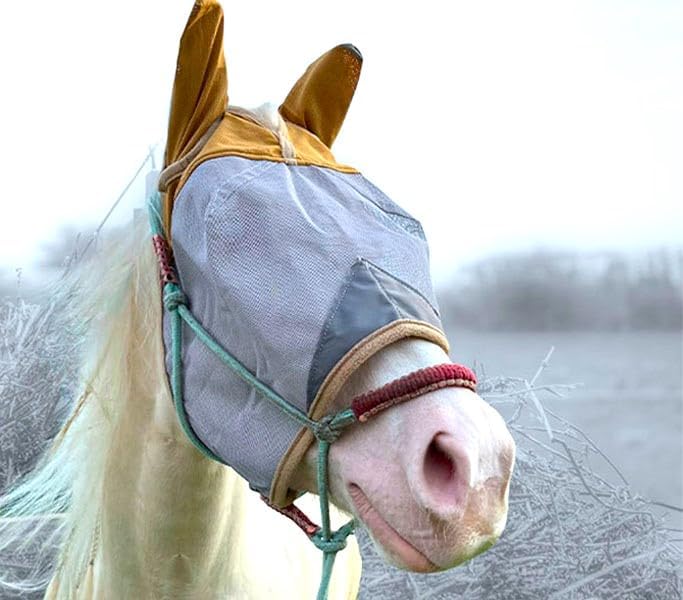 Fly Masks for Horses, 70% Uv-Block, Breathable Fly Mask for Equines, Durable, Comfortable Fit for All-Day Protection, Horse Size (Horse Fly Mask, with Ears)