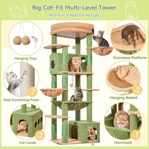 Taoqimiao 72 in Cat Tree, XXL Cat Tower - Image 2