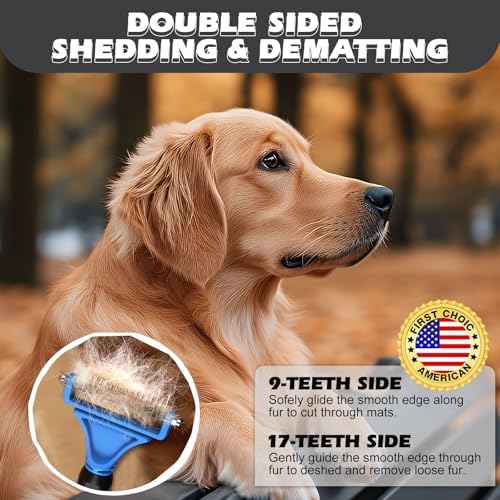 3PCS Pet Grooming Rake & Metal Comb & Flea Comb - Image 2