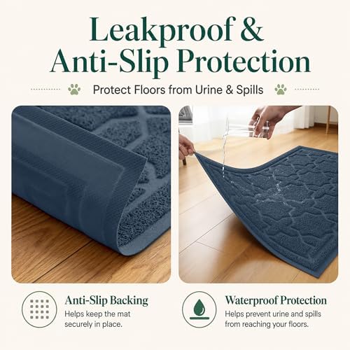 Yimobra Cat Litter Mat, Waterproof Litter Trap Mat, Dark Blue - Image 3