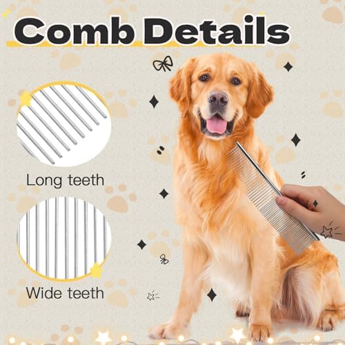 Biaungdo 3 Pcs 3 Size Dog Grooming Combs Set, Small & Middle & Big Sizes - Image 2