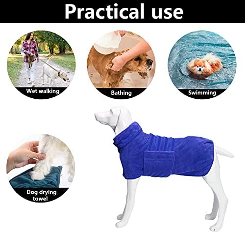 Dog Bathrobe Towel Geyecete Dog Drying Coat-Dry Fast Bag-Pineapple Grid Fast - Image 3