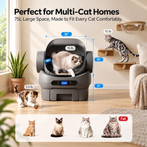 Open-Top Automatic Cat Litter Box, Self Cleaning Litter Box - Image 4