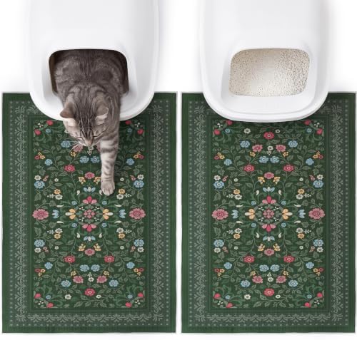 Bienbee Cat Litter Mat, 2 Pack 33" x 22" Machine Washable by Bienbee