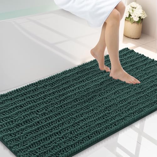 Smiry Bathroom Rugs 47X24, Extra Soft Rubber Backing Chenille Bath Mats by Smiry