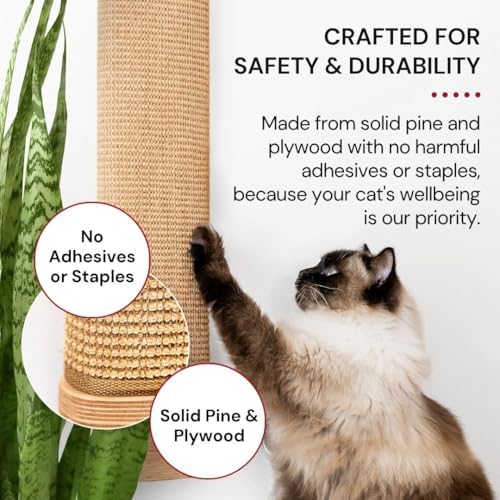 7 Ruby Road Wall Mounted Cat Scratcher, Replaceable Sisal Scratching Post - Image 5