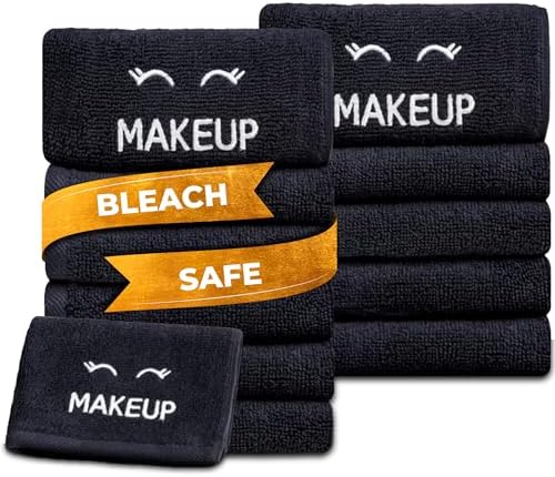 White Classic Bleach Safe Black Makeup Washcloths by WhiteClassic