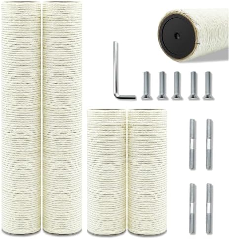 4 PCS Cat Tree Replacement Post, 15.7in & 7.9in M8 Scratching Refill Pole by SIYIPURR