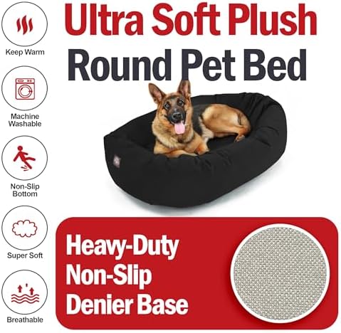 Majestic Pet 52 Inch Suede Calming Dog Bed Washable – Cozy Soft Round Dog Bed - Image 6