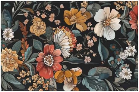 Giwawa Vintage Floral Bath Rug Boho Flower Bathroom Mat Soft Quick Dry Non Slip by Giwawa