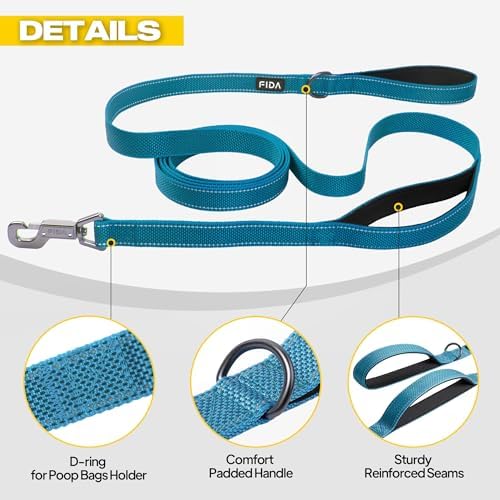 Fida 10 FT Heavy Duty Dog Leash, Dual Padded Handles - Image 6