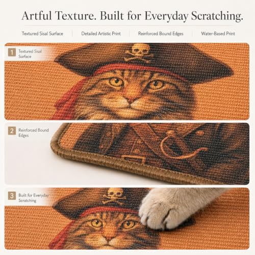 Art Sisal Cat Scratcher Mat, Cat Wall Scratchers - Image 5