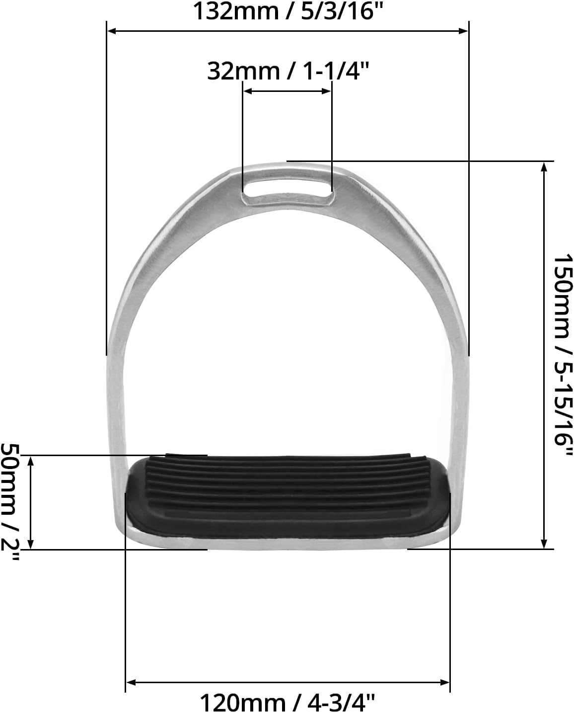 QWORK Horse Riding Stirrups, Hose Saddle, Safety Stirrup, Stainless Steel English Riding Protection Saddle, Knee Ankle Stress Pain Relief, 1 Pair