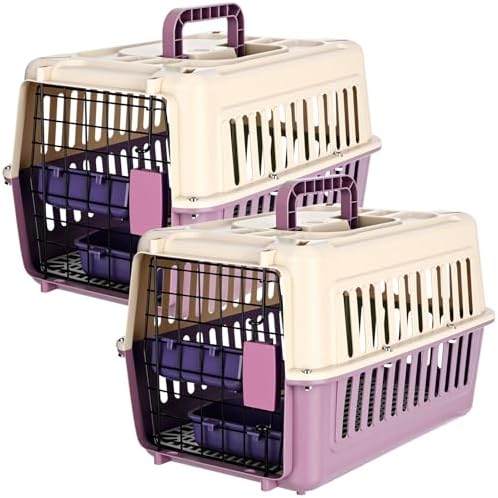 2 Set Hard Plastic Pet Carrier Breathable Dog Cat by Unknown