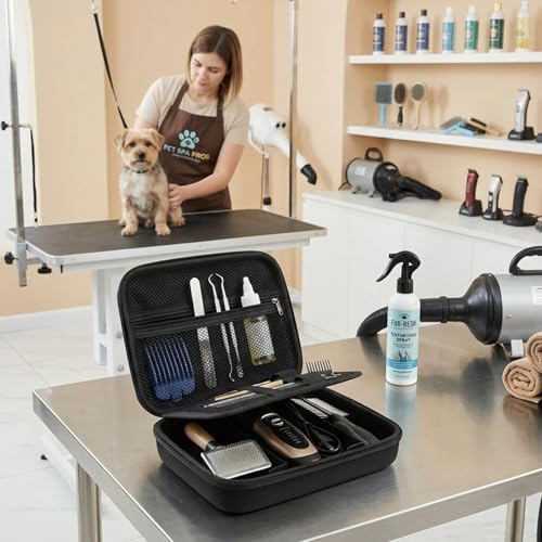 Klmnop Pet Grooming Scissors Organizer Case & Dog Grooming Bag - Image 6