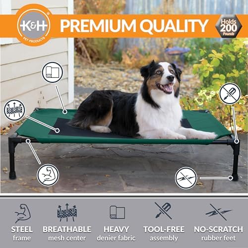 K&H Outdoor Elevated Dog Bed, Cooling Raised Dog Bed, Large 42x30in - Image 2
