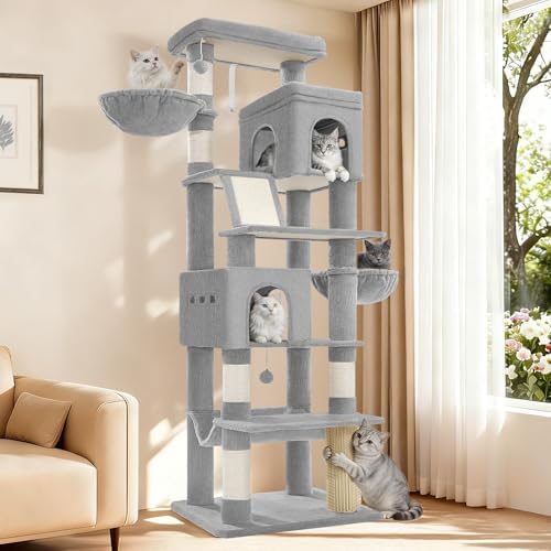 Hzuaneri Tall Cat Tree 75 Inch, Indoor Large Multi-Level Cat Tower by Hzuaneri
