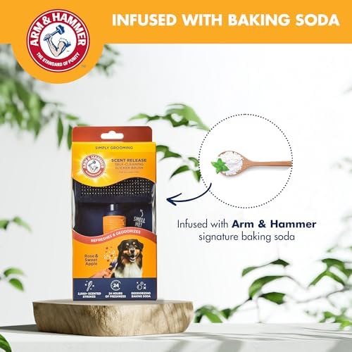 Arm & Hammer Deodorizing Slicker Dog Brush, Sweet Apple & Rose Scent - Image 4